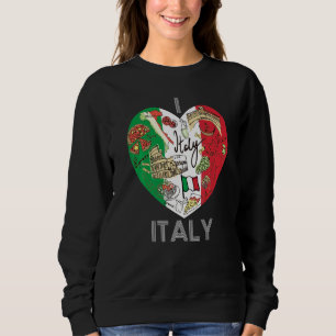 Sweatshirt Cool Italien Drapeau Carte Coeur Italie Graphique