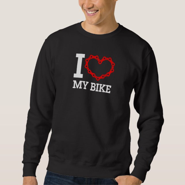 Sweatshirt Cool J'Aime Mon Vélo Vélo Et Vélo équitation Coeur (Devant)