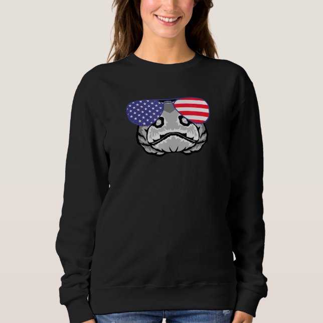 Sweatshirt Cool Komodo Portant un drapeau américain Lunettes  (Devant)