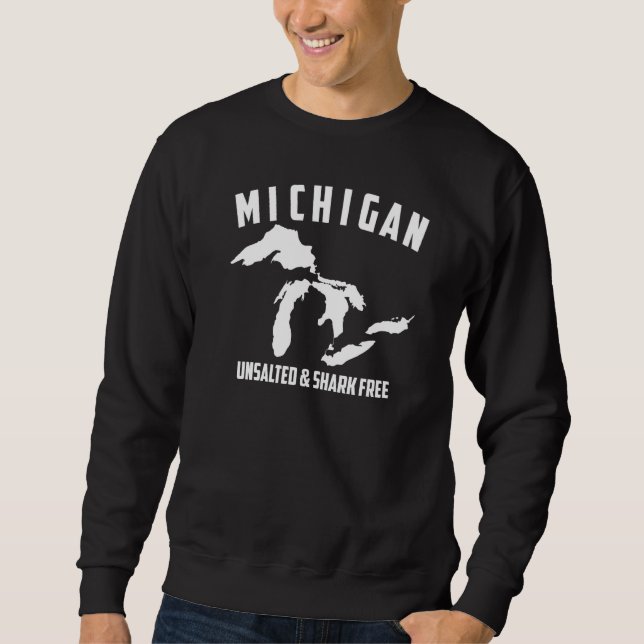 Sweatshirt Cool Michigan Pêcheurs sans salut et sans requin (Devant)