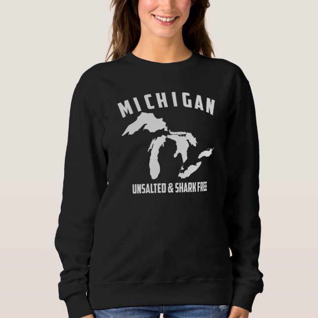 Sweatshirt Cool Michigan Pêcheurs sans salut et sans requin (Devant)