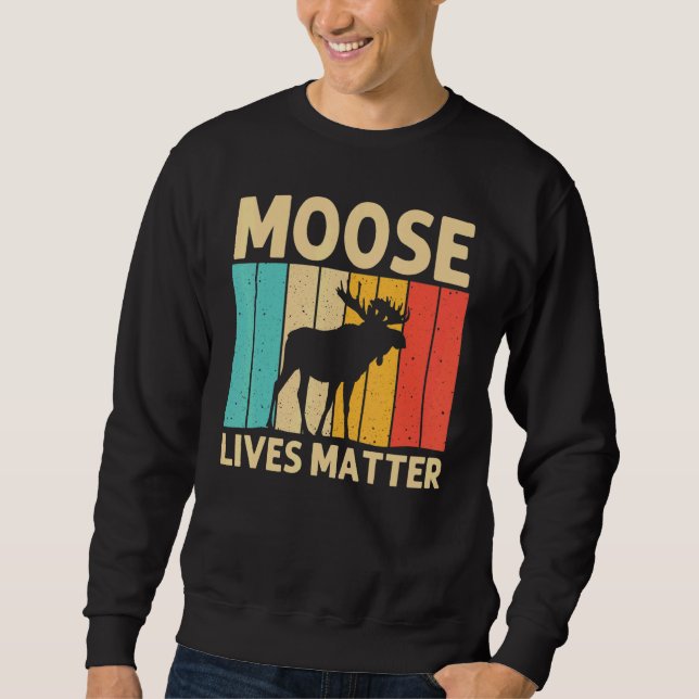 Sweatshirt Cool Moose For Men Women Moose Alaska Moose Elk Hu (Devant)