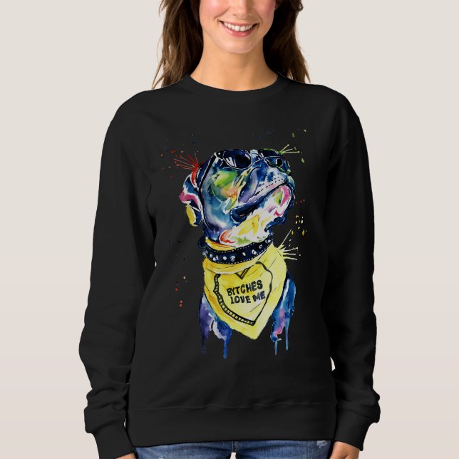 Sweatshirt Cool Pitbull Amoureux de les chiens (Devant)