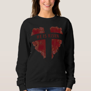 Sweatshirt Cool Religieux Coeur Rouge Amour Il Est Ressuscité