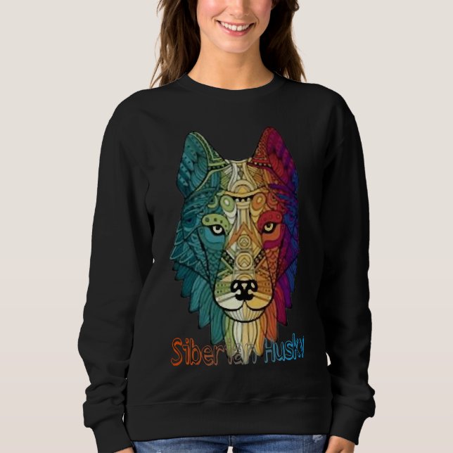 Sweatshirt Cool Siberian Husky (Devant)