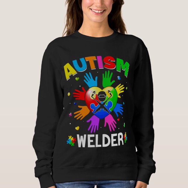 Sweatshirt Cool Souder Sensibilisation sur l'autisme Coeur Pu (Devant)