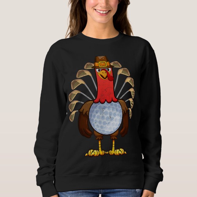 Sweatshirt Cool Thanksgiving Golf Gobble Player Turquie Thank (Devant)