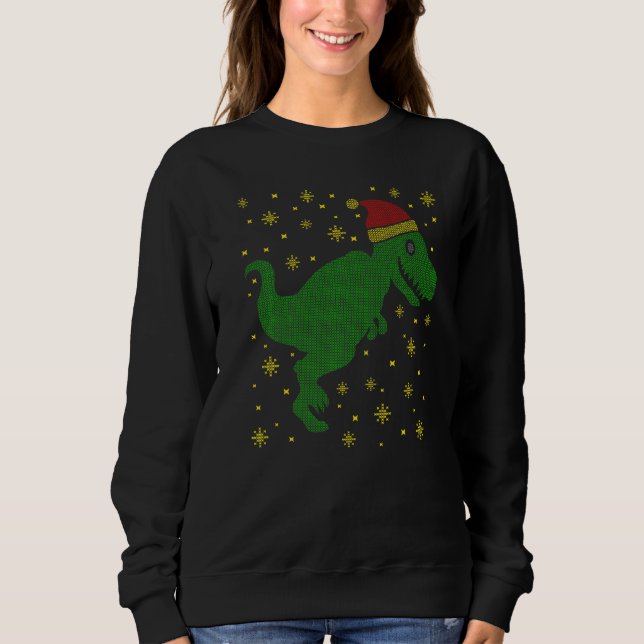 Sweatshirt Cool Ugly Christmas Dinosaur Merry Xmas Party (Devant)