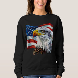 Sweatshirt Cool USA Patriotic Bald Eagle drapeau américain po