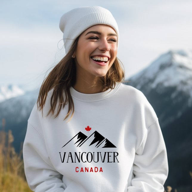 Sweatshirt Cool Vancouver Canada Mountains Maple Leaf (Créateur téléchargé)