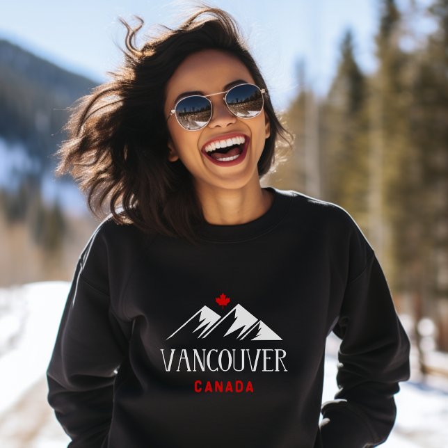 Sweatshirt Cool Vancouver Canada Mountains Maple Leaf Dark (Créateur téléchargé)