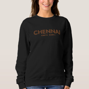 Sweatshirt Coordonnées de la ville d'Inde Chennai