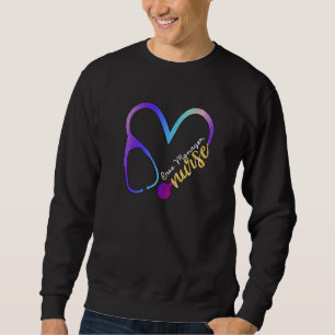Sweatshirt Coque Manager Infirmière Watercol Love Heart Steth