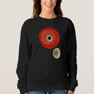 Sweatshirt Coquelicot Aquarelle Graines de Coquelicot Rouges 