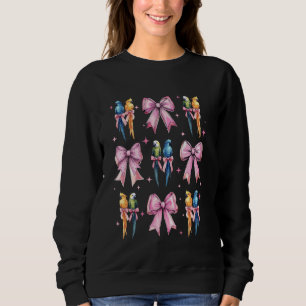 Sweatshirt Coquette Bow Parrot Cockatoo Macaw Pink Ribbon Gir