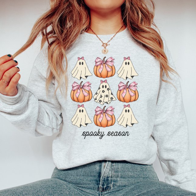 Sweatshirt Coquette Bow Rose Cute Fantôme Et Halloween Citrou (Créateur téléchargé)