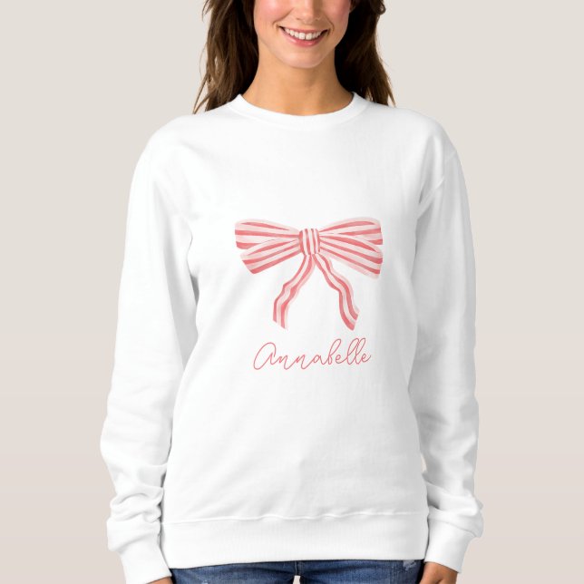 Sweatshirt Coquette rose Aesthétique Bow Girl rougit (Devant)