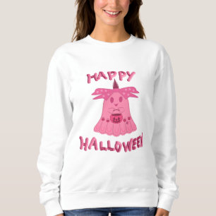Sweatshirt Coquette Rose Fantôme Joyeux Halloween Art Numériq