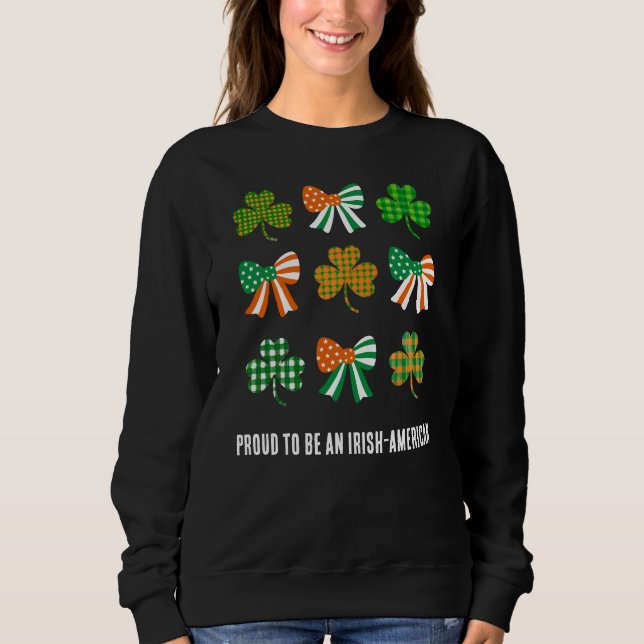 Sweatshirt Coquette Shamrock FIER St patrick IRLANDAIS AMÉRIC (Devant)