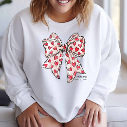 Sweatshirt Coquette Whimsical Coeur Bow Rouge et Blanc