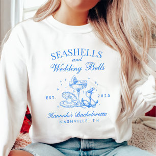 Sweatshirt Coquillages bleus rétro et cloches Mariages Bachel