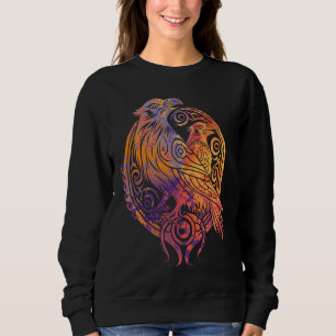 Sweatshirt Corbeau d'Odin Mythologie Nordique Oiseaux Viking
