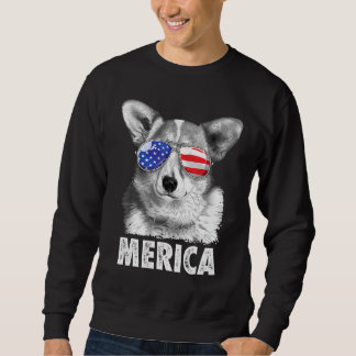 Sweatshirt Corgi 4 juillet Merica Hommes Femmes Usa American