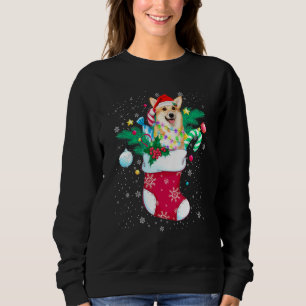 Sweatshirt Corgi Chien En Sock Fantastiques Lumières De Noël 
