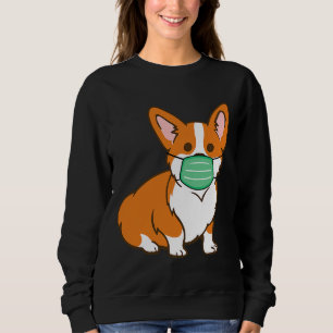 Sweatshirt Corgi Chien Masque Visage Masque Distances sociale