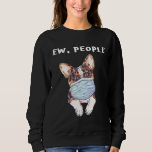 Sweatshirt Corgi Ew Chien Portant Un Masque Visage