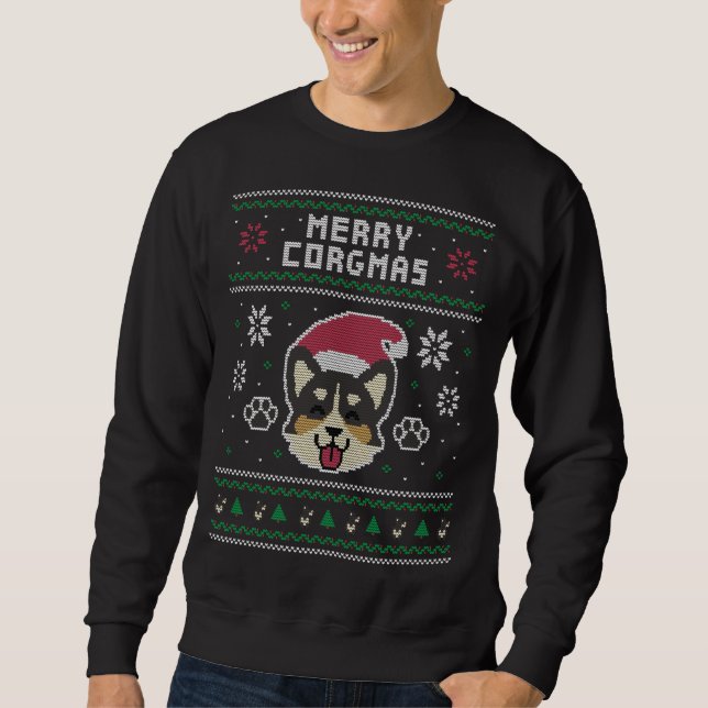 Sweatshirt Corgi laide de Noël (Devant)