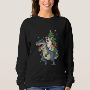 Sweatshirt Corgi Noël Dinosaure Arbre Rex Vacances Xmas