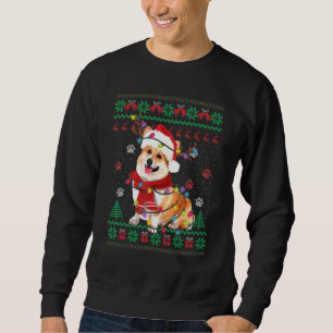 Sweatshirt Corgi Noël éclaire Père Noël Chien laide