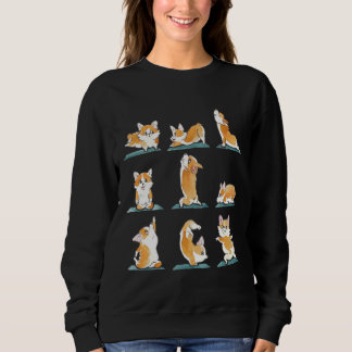 Sweatshirt Corgi Yoga Watercolor