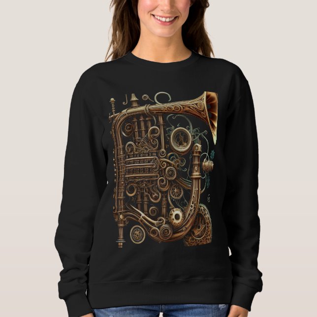 Sweatshirt Cornet  music instrument Graphic steampunk (Devant)