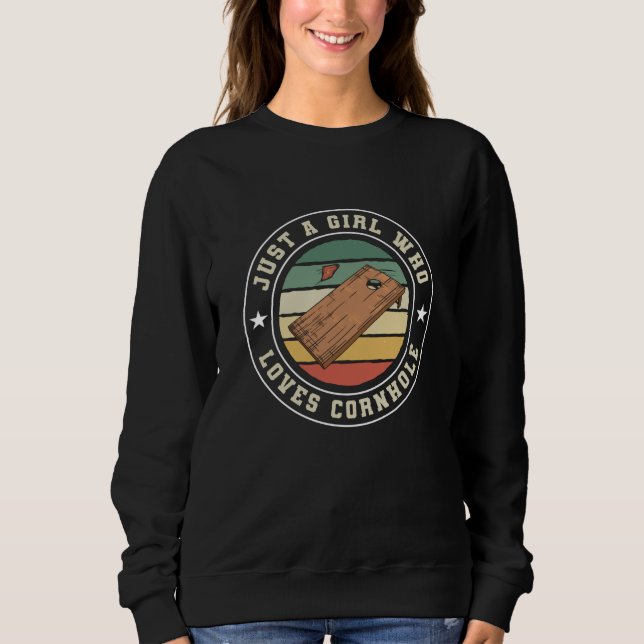 Sweatshirt Cornhole Girl Gift Retro beanbag Cadeau (Devant)