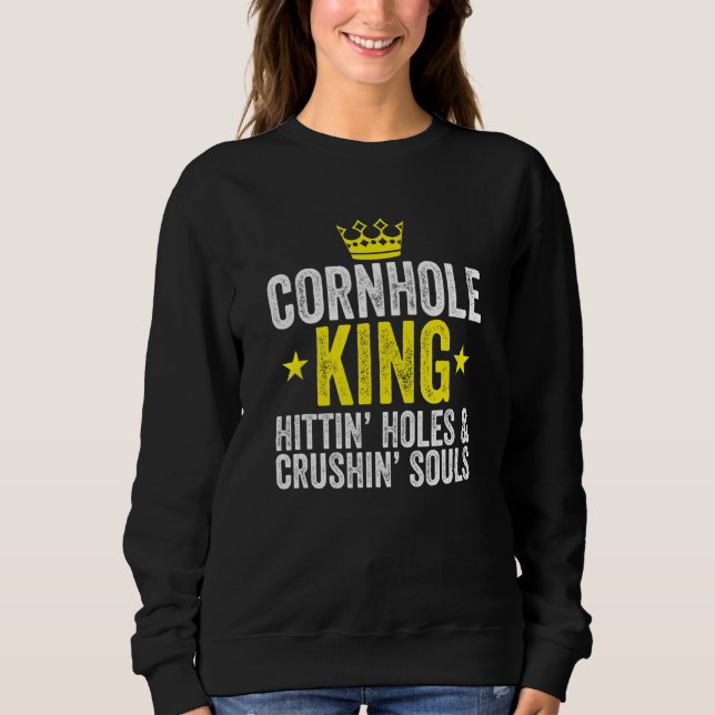 Sweatshirt Cornhole King Retro Cornhole Champion Bean Bag (Devant)