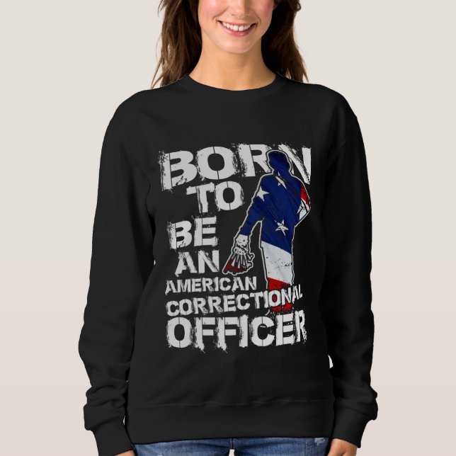 Sweatshirt Correctional Officer Distressed American USA Flag (Devant)