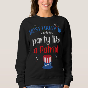 Sweatshirt Correspondance 4 juillet famille Juillet Quatrième