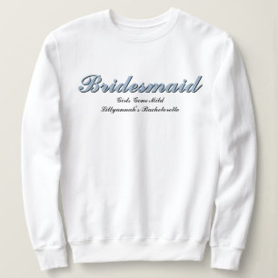 Sweatshirt Correspondance de la fête de bachelorette bleu de 
