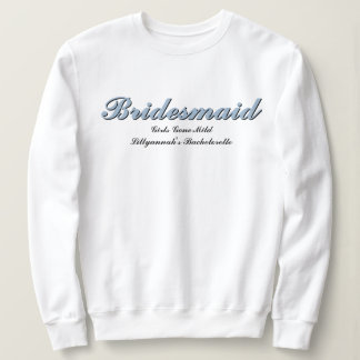 Sweatshirt Correspondance de la fête de bachelorette bleu de 