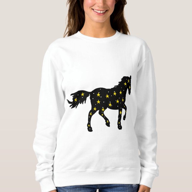 Sweatshirt Cosmic Horse Space Stars Design – Celestial Zodiac (Devant)