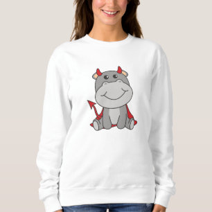 Sweatshirt Costume de sorcière hippo Halloween mignon