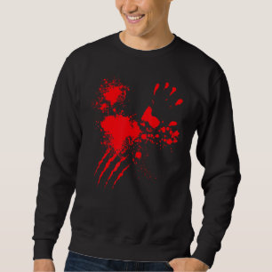 Sweatshirt Costume d'Halloween véritable main ensanglantée av