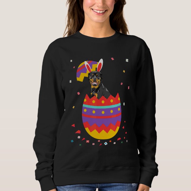 Sweatshirt Costume OEufs de lapin Jour de Pâques Rottwei grap (Devant)