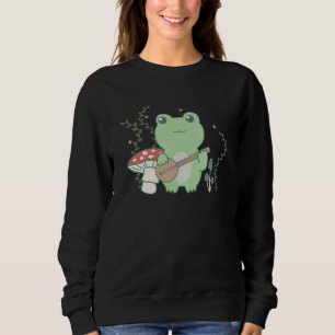 Sweatshirt Cottagecore Aesthétique Frog paly banjo