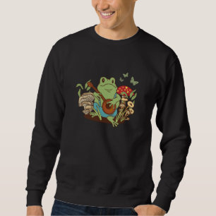 Sweatshirt Cottagecore Grenouille esthétique Jouer Banjo
