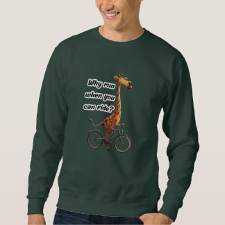 Sweatshirt Cou long, Vélo petit - Giraffe Hilarieuse et Drôle