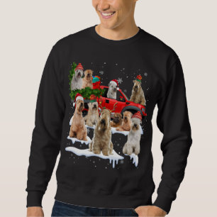 Sweatshirt Couché doux Roue Terrier Rouge Camion Noël Tr