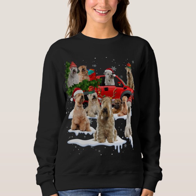 Sweatshirt Couché doux Roue Terrier Rouge Camion Noël Tr (Devant)